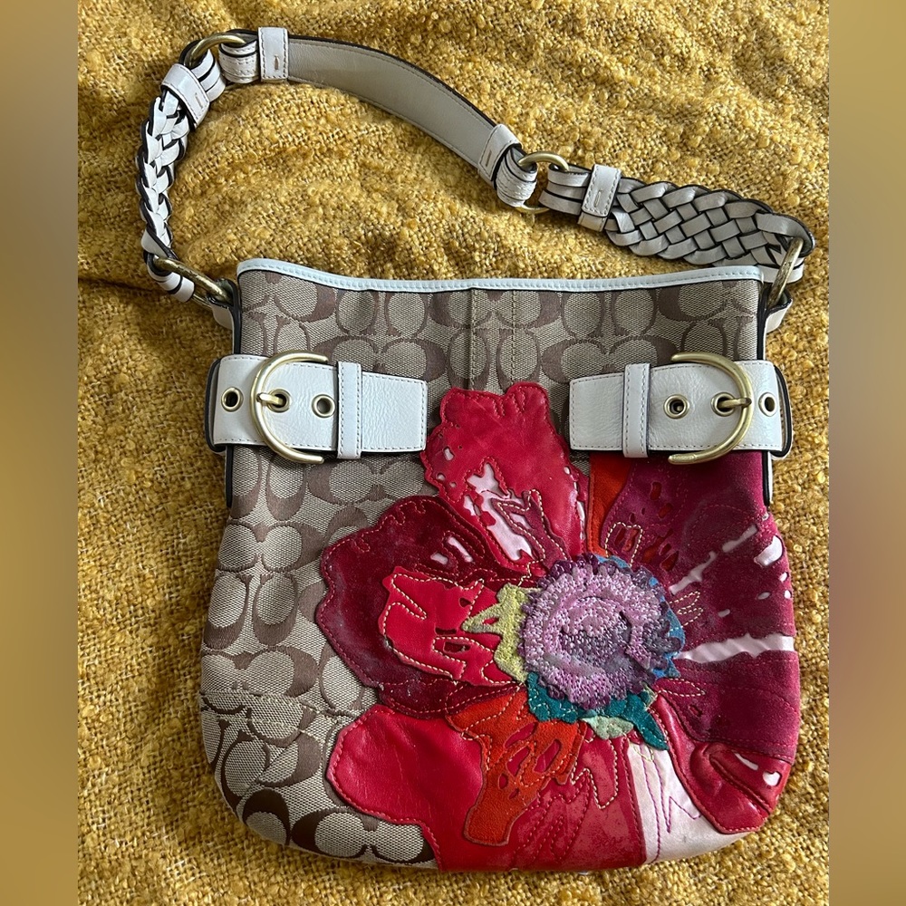 Coach poppy flowered bag limited edition purse